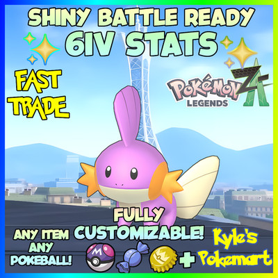 6IV Shiny Mudkip Pokemon Legends ZA (Legends Z-A) Customizable!