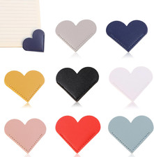 Leather Heart Bookmarks, 8 Pcs Corner Page Book Marks for Book Lovers - Unique G
