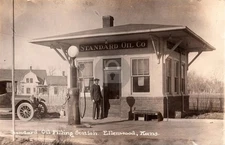 Standard Oil Gas Station Ellenwood KS Kansas c1920s RPPC Photo Postcard COPY
