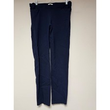 89th  Madison Navy Blue Straight Pull On Dress Pants Womens Large Braided Trim