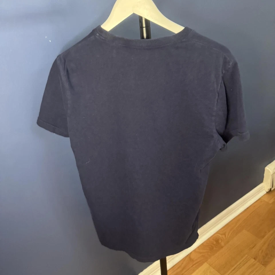 Superdry Vintage Authentic T-Shirt Navy Yellow Logo Men’s Medium 100% Cotton - Image 3 of 4