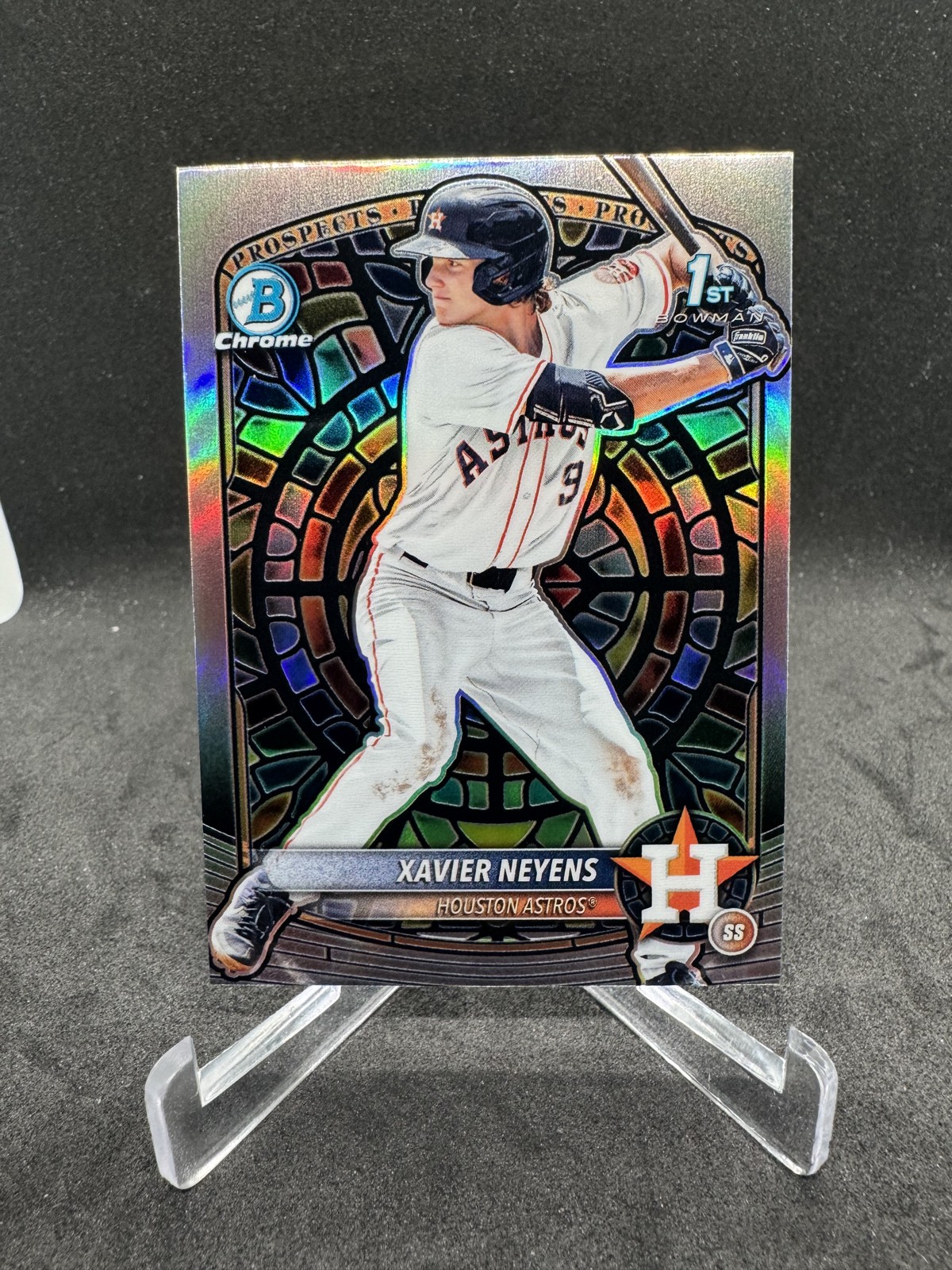 2025 Bowman Draft Xavier Neyens Etched In Glass #BDC-2 (RC, SP) Astros