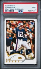 MINT TOM BRADY 2003 TOPPS NFLPA STAY COOL IN SCHOOL PSA 9 WHITE BORDER RARE SP
