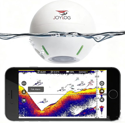Portable GPS Sonar Fish Finder, Wireless Bluetooth Depth Finder with 3D Depth Ma