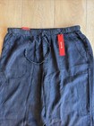 Skirt BL Black Pull on Wide Leg Pants Elastic Draw String Waist Size Large NWT — photo 2