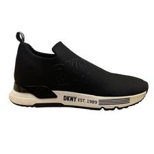 DKNY Women  s Black Slip-On Logo Signature Athletic Nora Sneakers Size 7.5M