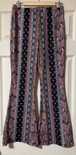 Women's Size L See Measurements Bell Bottom Boho Floral Paisley Hippie Pants
