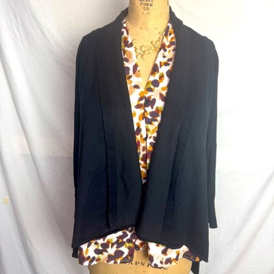 Vila Milano by Sioni Black Women's Open Cardigan Sweater Size L