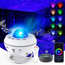 New Wifi Tuya Smart LED Star Galaxy Projector Ocean Wave Starry Sky Night Light 