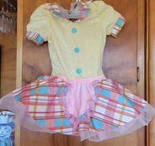 Girls Halloween Pageant Dancewear Waitress Costume M Child Iridescent Sequined