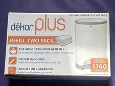Dekor Plus Diaper Pail Refill 2 Pack - Holds Up To 1160 Diapers