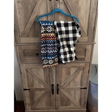 OldNavy Girls Fleece Pajama Pants 2 Pack Fair Isle Buffalo Plaid Size M 8 Jogger
