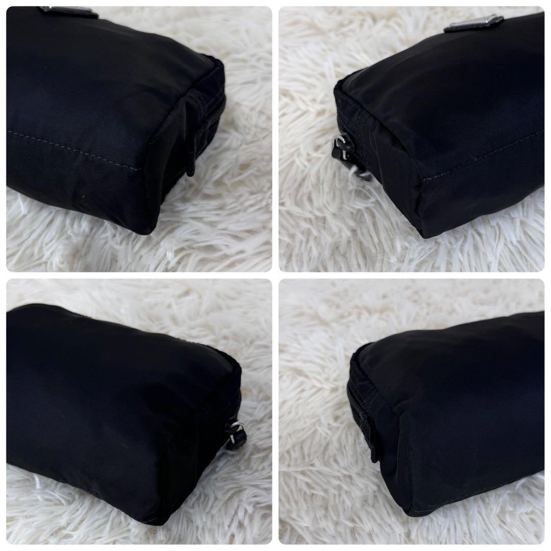 PRADA Triangular Logo Cosmetic Pouch 11x15x3.5cm … - image 7