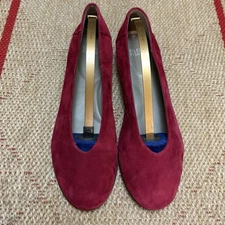 Eileen Fisher Patchi Crimson ElegantFlats Burgundy/Red Suede Loafers Sz 9