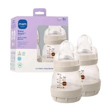 MAM 4.5oz Easy Start Anti-Colic Wide Neck Vented Baby Bottle, Extra Slow Flow