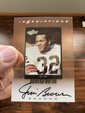 1999 Score Supplemental Jim Brown #JB-32 Inscriptions On Card Auto  Browns HOF