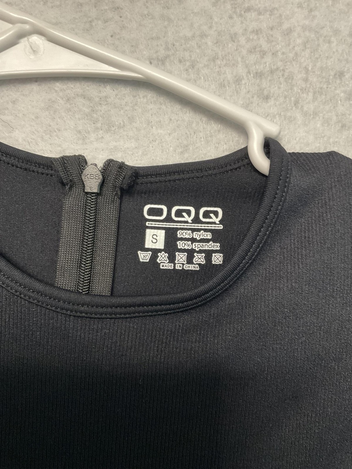 OQQ Jumpsuit Womens Small Black Long Sleeve Wide Leg Stretchy One Piece Romper