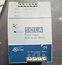 SOLA SDN 20-24-480CC DIN Rail Power Supply 24V 20A 380-480VAC
