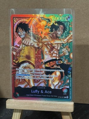 SHIPS TODAY Bandai One Piece Card Game Luffy & Ace Leader ST30-001 Holo English