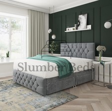 PLUSH DIVAN BED SET WITH MATTRESS AND HEADBOARD AND FOOTBOARD 3FT 4FT 4FT6 5FT