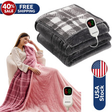 Heated Electric Blanket Full Size 72"x84" Flannel 10 Levels Over-Heat Protection