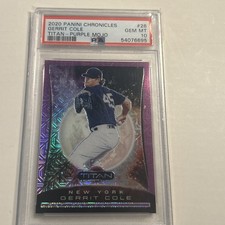 Gerrit Cole 2020 Panini Chronicles Titan Purple Mojo 30 /75 #26Yankees PSA 10