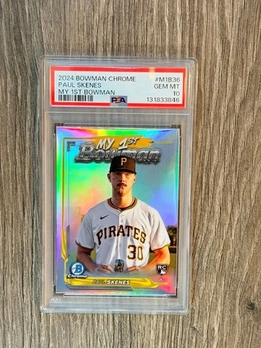 2024 Bowman Chrome Paul Skenes #M1B-36 My 1st Bowman RC refractor PSA 10 GEM MNT