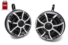 Wet Sounds REVO 6-XSG-SS GunMetal 6.5" Marine LED Speakers and Black Towers