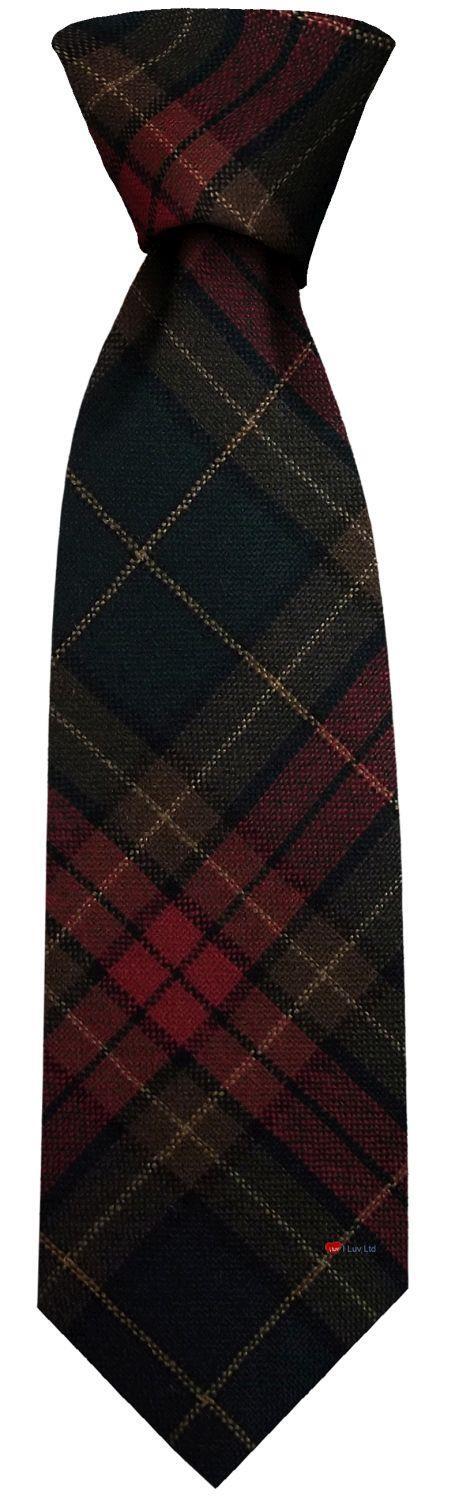 Mens Tie Irish Wool in Ireland County Caven Tartan Plaid