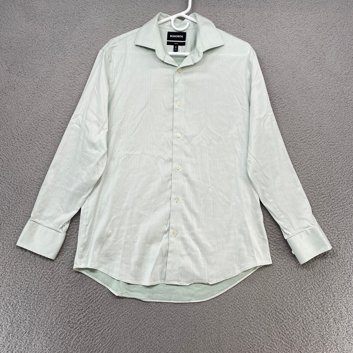 bonobos athletic fit dress shirt Bonobos Dress Shirt Mens 16/33 Slim Fit XL Mint Green Work Office  Performance