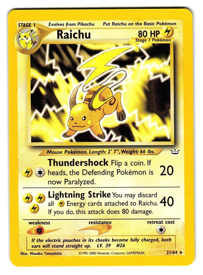 Raichu 21/64 Neo Revelation for sale | eBay