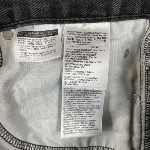 Levi's 505 Jeans Herren 40x30 Schwarz Dark Wash Straight Leg Jeans Made In Egypt - Bild 9 von 10