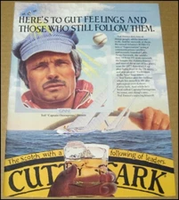 1981 Ted Turner Cutty Sark Scotch Whisky Magazine Print Ad Advertisement Captain