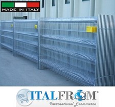 56 pz Pannelli Recinzione Mobile Temporanea per Cantiere in Acciaio Zincato 