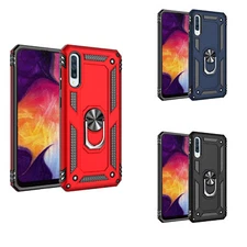 For Samsung Galaxy  A20 A50 Slim Case Car Mount Armor Magnetic Metal Ring Stand 