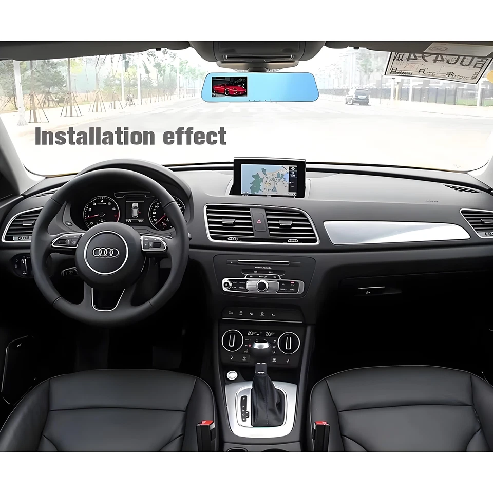 Car DVR Review Mirror Total 2 lens Camera  HD 1080P Digital Video Recorder 4.3" - Image 3 of 4