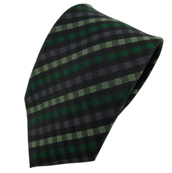 Tigertie Designer Krawatte GrüN Anthrazit Schwarz Kariert - Schlips Tie-image
