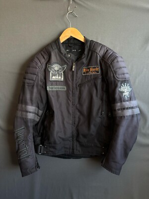 Power Trip Motorcycle Jacket Mens Small Black Biker Live The Ride Shoulder Pad