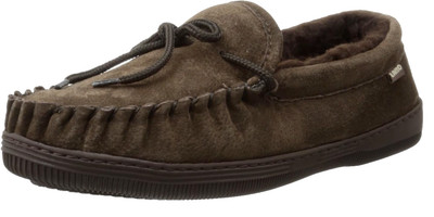 Lamo Mens Moc Winter Moccasin Slippers Shoes Leather Chocolate