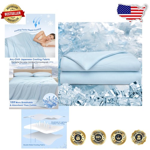 Soft Twin Cooling Blanket for Night Sweats - Lightweight Double-Sided Comforter