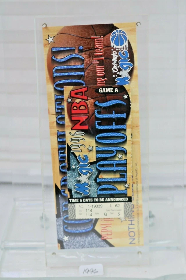 Orlando Magic 1996ticket NBA Playoffs Game VIP Commemorative Ticket (with stub) - Image 2 of 2