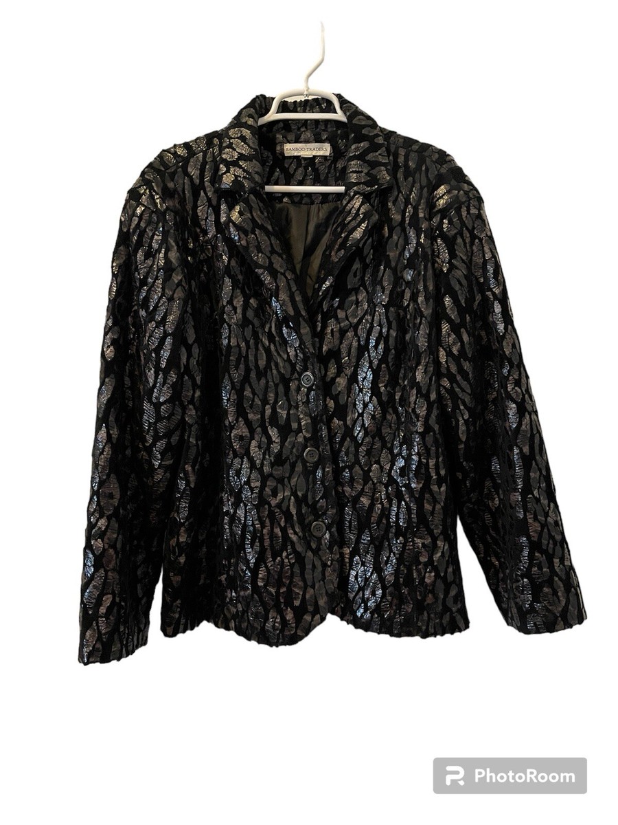 VINTAGE BAMBOO TRADERS 3-Button Jacket Faux Fur Snakeskin