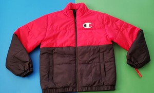 champion red puffer jacket