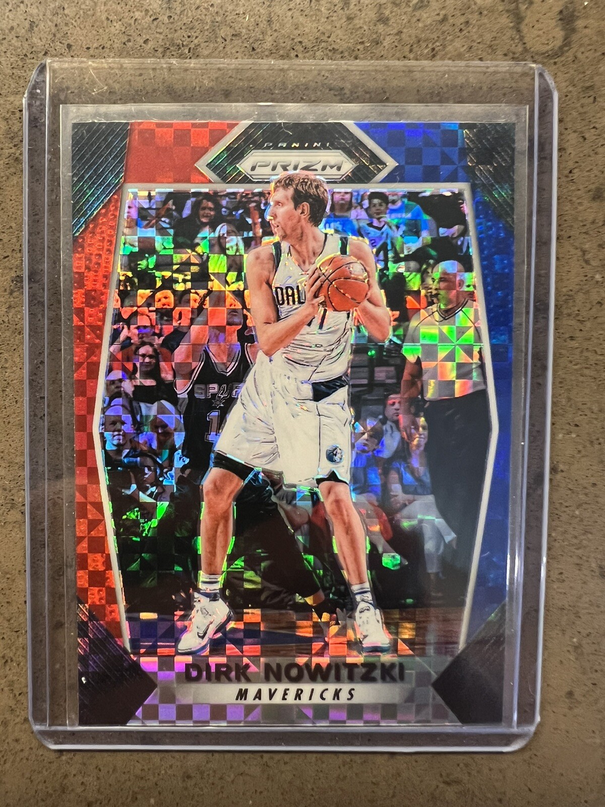 Dirk Nowitzki 2017-18 Panini Prizm RED WHITE BLUE #91 DALLAS MAVERICKS