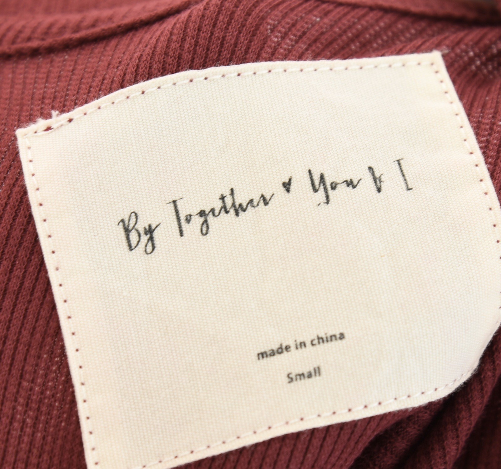 By Together You and I Womens Ribbed Oversized Babydoll Swing Top Pink Red Sz S image 5