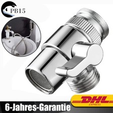 3 Wege Umschaltventil Wasserhahn M22 X M24 Umschalter Umstellventil Silber DE