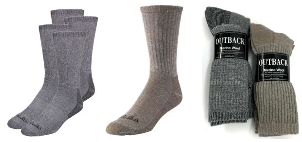 4 Pairs Cabelas Outback Merino Wool 10-13 Mens Shoe size 9-12 Made in USA Brown