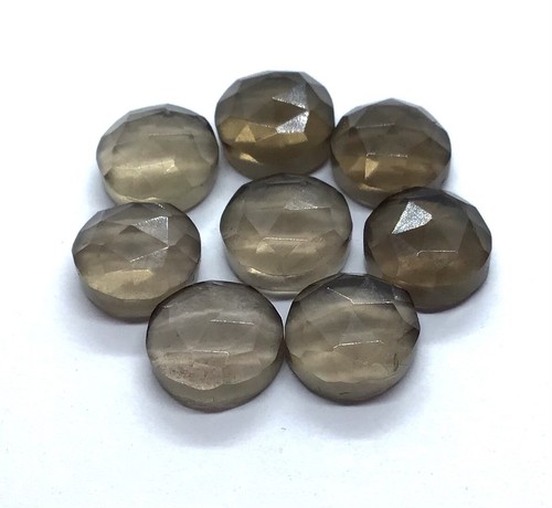 Round Rose Cut Natural Smoky Quartz Loose Gemstone For Making All Type Jewelry - Picture 22 of 24