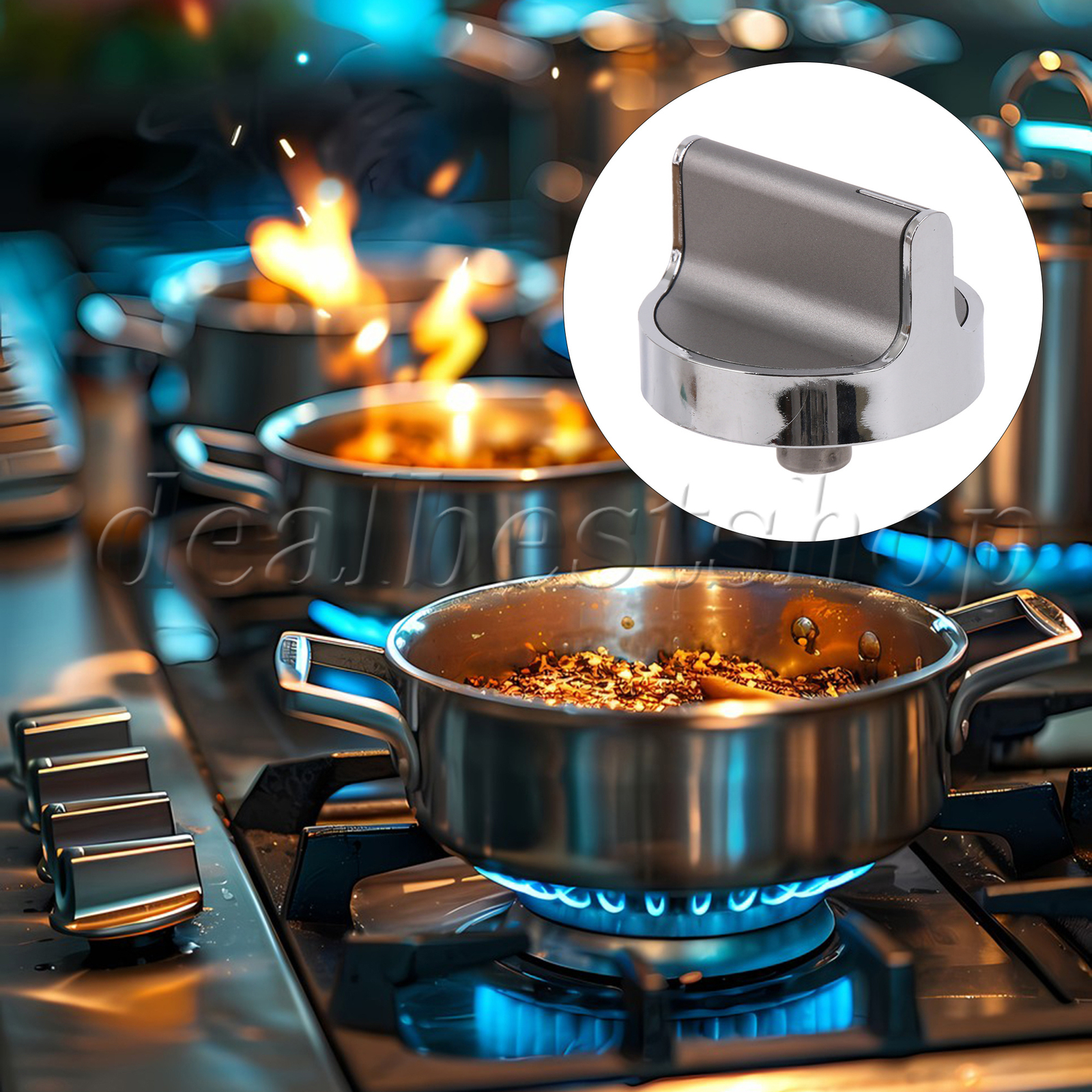 2 D-Shaped Rod Stove Knobs Compatible With WCG97US0DS00 WCG97US6DS00