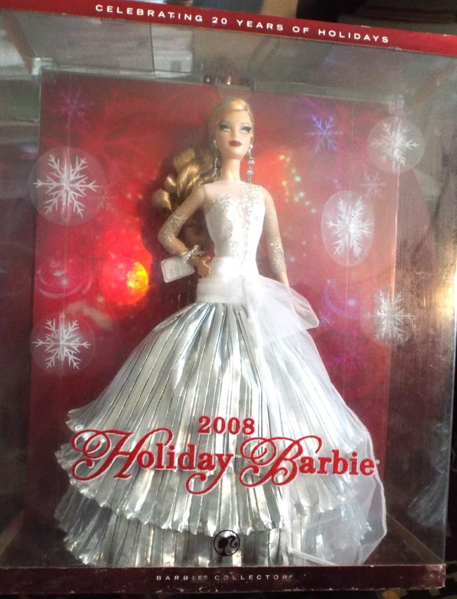 新品未開封/20周年2008年holidayバービードールフィギュア 2008 Mattel #L9643 Holiday Barbie Doll New Celebrating 20 Years Of
